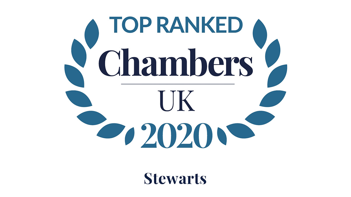 Chambers 2020 Logo - Top Ranked - Stewarts